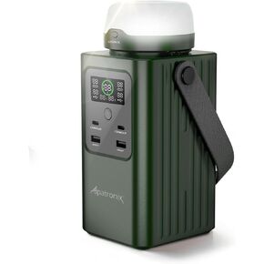 Alpatronix Portable Power Bank Power Station. Outdoor 198.4Wh(62000mAh) Generator with Smart Digital Display, Detachable LED Lights. 100W Fast Charging and LifePO4 Battery for Camping and Traveling.