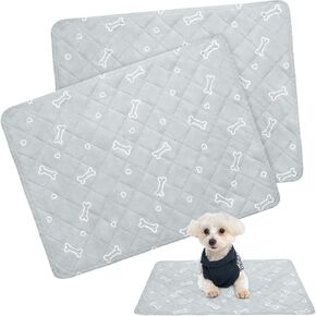 Washable Pee Pads for Dogs, 2 Pack Reusable Puppy Pads 18" x 24", Super Absorbent & Waterproof Training Mats for Potty, Crate, Playpen, Bed & Sofa, Anti-Slip Dog Pee Pads