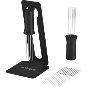 Wirsh WDT Tool,Espresso Distribution tools,10 x 0.25mm 304 Stainless Steel Needles with 10 Extra needles for Espresso Stirrer Replacement, Aluminum Alloy Handle with Magnetic Stand