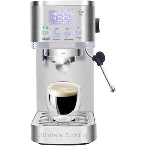 Espresso Machine, 20 Bar LED Display Espresso Maker with Steam Milk Frother for Americano Cappuccino Latte, Espresso Coffee Machines with ESE Pod Filter, Gift for Dad Mom