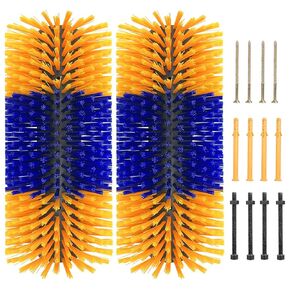 2 PC Livestock Scratch Brushes, Full Massage Brush Kit with 4 Screws, Horse Brush for Grooming, Goat Brush Relieve Itching on the Back of Livestock for Horse Cow Goat Cattle Pig Sheep
