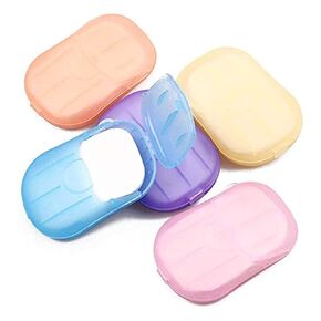 5 Boxes Hand Cleaner Fragrance Mini Color Soap Paper 100 Sheets Colorful Disposable Soap Paper for Travel, Camping Hiking,Foot and Hand Care,Outdoor Recreation,Soap and Shampoo,Personal Care