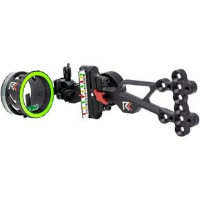 RL-2 Single Pin Slider Bow Sight - .019 Fiber Pin with 2nd & 3rd Axis Adjustments and Enclosed Fiber Optic Ring - Black - Left Handed