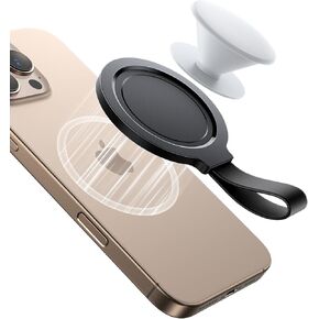 JOYROOM Magnetic Base with Silicone Handle - Magnetic Phone Holder Compatible with PopSockets Phone Grips, iPhone MagSafe Cases and iPhone 16/15/14/13/12 & Android, Black
