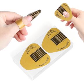Yokilly Nail Forms for Acrylic Nails, 200 PCS Butterfly Polygel Nail Forms for Builder Gel, Self Adhesive Acrylic Nail Extension Forms Former Guide Stickers for Polygel with Number Marked for Nail DIY