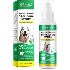 Oral Care Spray for Dogs, Pet Breath Dental Care Spray with Natural Ingredients, Dog Breath Freshener for Bad Breath, Plaque and Tartar, Pet Health Supplies Teeth Treatment Spray - 5.1 Fl Oz / 150ml