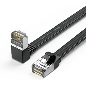 Right Angle CAT 7 Ethernet Cable 10FT,Up Angle 90 Degree Cat 7 RJ45 Network Connector 10Gbps 500MHz,Internet Cable Extender Patch Cords for Gaming,Pc,Router,Modem in Saudi Arabia