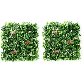 10×10" Hermit Crab Climbing Wall Toys, 2Pcs Faux Grass Mat, Hide Toy for Gecko Reptile Lizard, Aquarium Plastic Plants Decor
