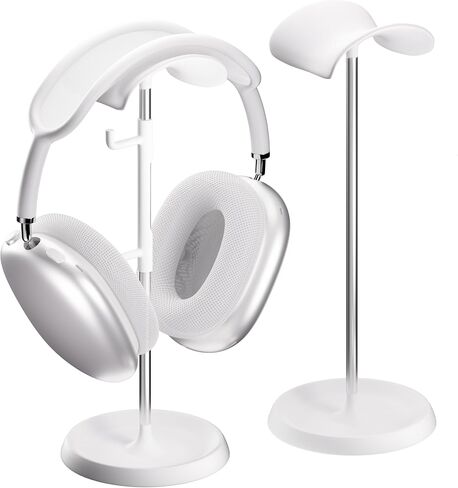 Headphone Stand【11.4inch】Headphone Holder with Cable Organizer Storage Tray Compatible for AirPods Max, AirPods, AirPods Pro,Beats,Bose,Most Gaming Headphones. 【No tools required】ME-2 (White) in Saudi Arabia