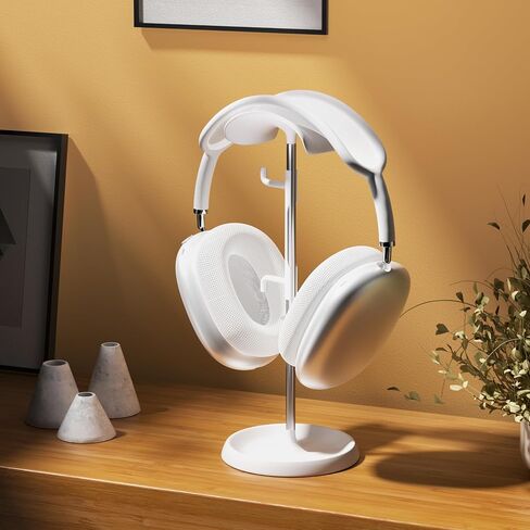 Headphone Stand【11.4inch】Headphone Holder with Cable Organizer Storage Tray Compatible for AirPods Max, AirPods, AirPods Pro,Beats,Bose,Most Gaming Headphones. 【No tools required】ME-2 (White) in Saudi Arabia