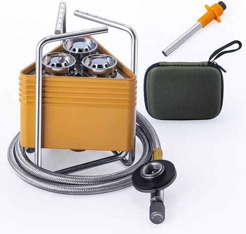 Foldable Stove Camping Stove: 8000W Portable Propane Stove Gas Cooking Stove Backpacking Stable Support Wind-Resistance Hiking Stove for Camping Picnic Outdoor(Orange) in Saudi Arabia