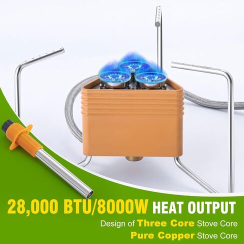 Foldable Stove Camping Stove: 8000W Portable Propane Stove Gas Cooking Stove Backpacking Stable Support Wind-Resistance Hiking Stove for Camping Picnic Outdoor(Orange) in Saudi Arabia