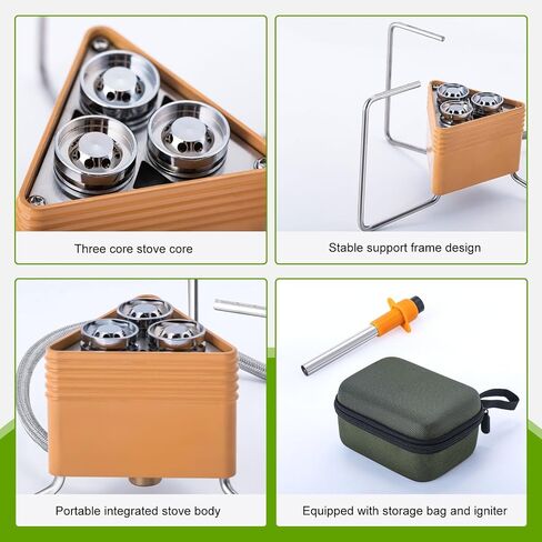 Foldable Stove Camping Stove: 8000W Portable Propane Stove Gas Cooking Stove Backpacking Stable Support Wind-Resistance Hiking Stove for Camping Picnic Outdoor(Orange) in Saudi Arabia