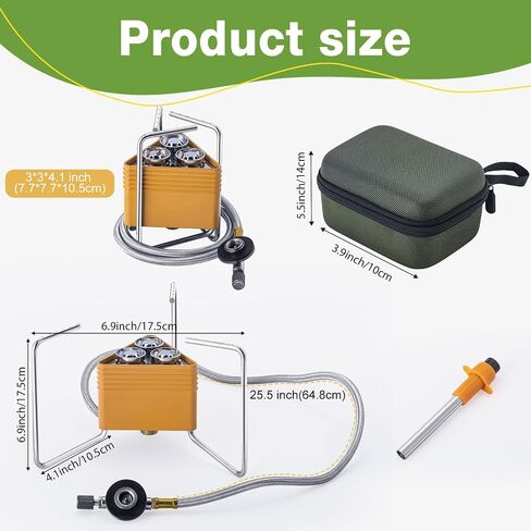 Foldable Stove Camping Stove: 8000W Portable Propane Stove Gas Cooking Stove Backpacking Stable Support Wind-Resistance Hiking Stove for Camping Picnic Outdoor(Orange) in Saudi Arabia