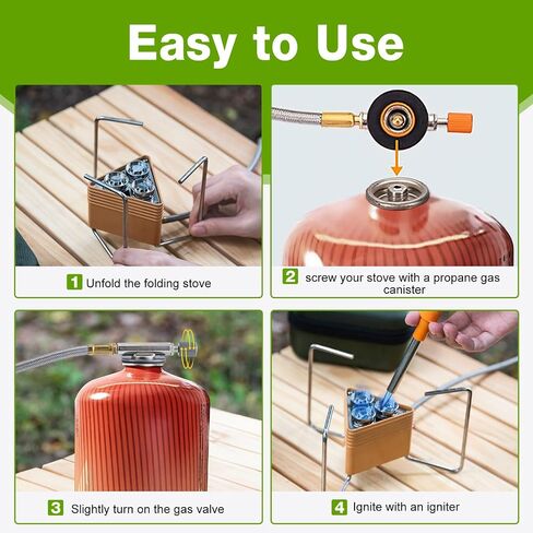 Foldable Stove Camping Stove: 8000W Portable Propane Stove Gas Cooking Stove Backpacking Stable Support Wind-Resistance Hiking Stove for Camping Picnic Outdoor(Orange) in Saudi Arabia