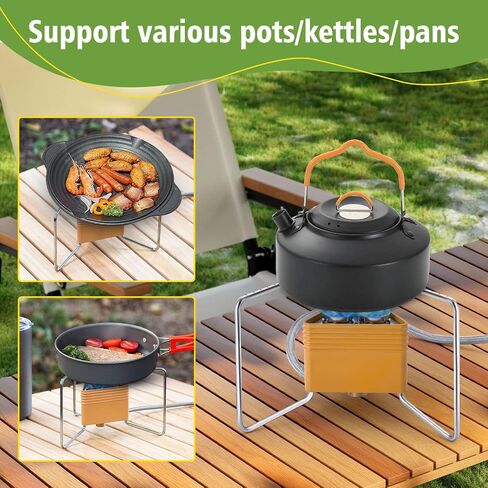 Foldable Stove Camping Stove: 8000W Portable Propane Stove Gas Cooking Stove Backpacking Stable Support Wind-Resistance Hiking Stove for Camping Picnic Outdoor(Orange) in Saudi Arabia