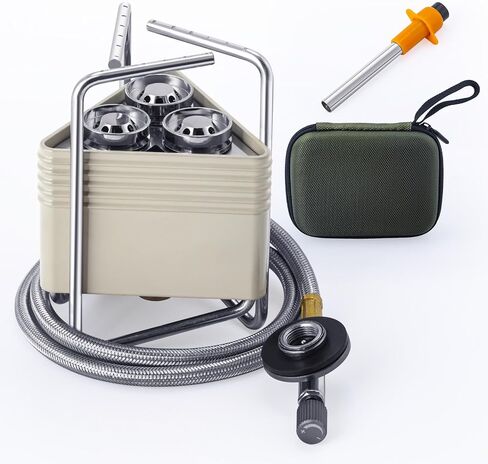 Foldable Stove Camping Stove: 8000W Portable Propane Stove Gas Cooking Stove Backpacking Stable Support Wind-Resistance Hiking Stove for Camping Picnic Outdoor(Orange) in Saudi Arabia