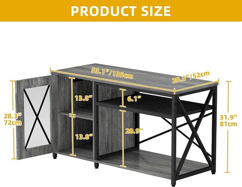 DWVO 55-75 Gallon Aquarium Stand with Power Outlets & LED Light, Cabinet for Fish Tank Accessories Storage - Metal Fish Tank Stand Suitable for Turtle Tank, Reptile Terrarium, 860LBS Capacity, Black in Saudi Arabia