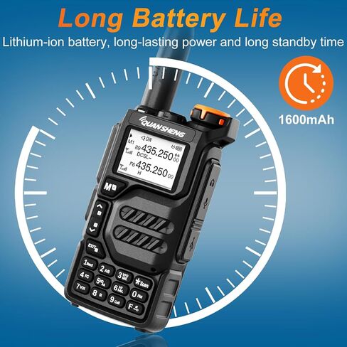 UV-K5 Walkie-Talkie 5w with Multiple Charging Methods, DTMF AM FM Two-Way Radio NOAA Emergency Weather Reception, Fast Frequency Binding, Equipped with Headphones, Suitable for Outdoor Travel in Kuwait