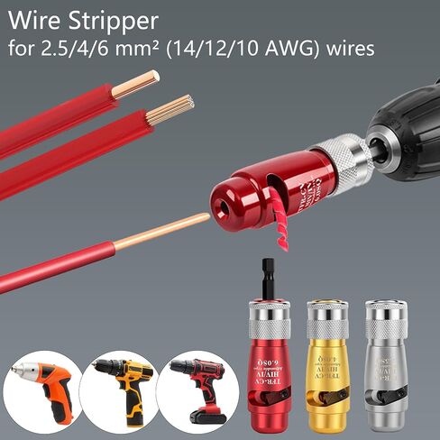 Electric Wire Stripper and Twister for Drill,Fast Stripping and Twisting Tool,Portable Professional Electrician Tool Set for Power Drill Cable Quick Stripping and Connector(6 SQ + Wire Twister) in Saudi Arabia