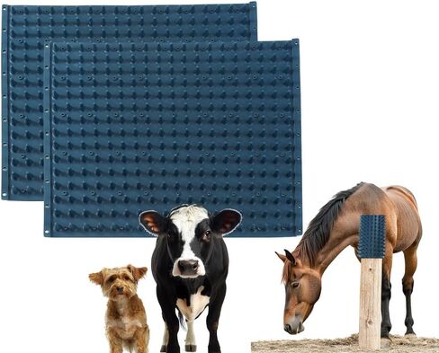 Horse Scratching Post Pad 2-Pack, Cow Scratching Post, Equine Back Scratcher Pad for Horses, Cows, Goats, Dogs and Livestock,Blue in Saudi Arabia
