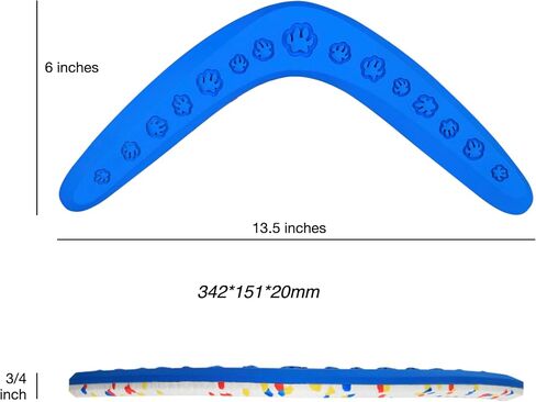 7 Ruby Road Dog Toys - Tough Boomerang Dog Toy for Medium/Large Dogs - Durable, Flying, Outdoor, Natural Rubber Dog Fetch Toy - Lightweight, Floating Dog Water Toy for Beach and Pool - Easy to Clean in Kuwait