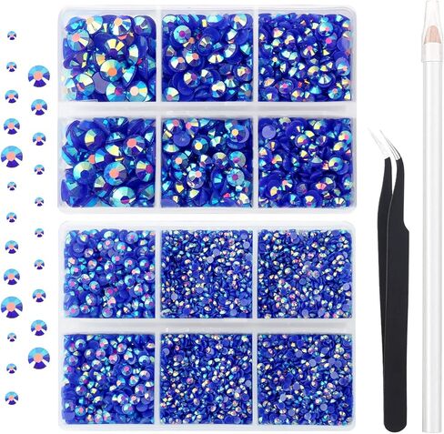 10000PCs 2-6MM Clear Crystal Resin Flat Back Rhinestones with Silver Bottom, Round Non Hotfix Resin Rhinestones Nail Gems Stones with Tweezer & Picker Pen for Tumblers Nail Art & DIY Decoration in Saudi Arabia