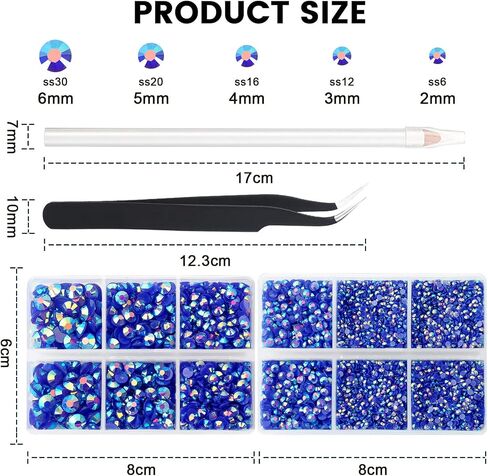 10000PCs 2-6MM Clear Crystal Resin Flat Back Rhinestones with Silver Bottom, Round Non Hotfix Resin Rhinestones Nail Gems Stones with Tweezer & Picker Pen for Tumblers Nail Art & DIY Decoration in Saudi Arabia