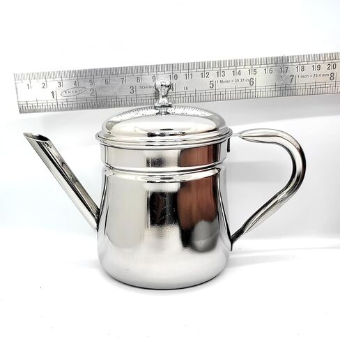 وعاء قهوة KERAM Percolator، سعة 6.7 أونصة سائلة (200 مل)، سعة 2-4 أكواب، من الفولاذ المقاوم للصدأ، ماكينة صنع القهوة المحمولة للتخييم، صب فوق غير كهربائية in Kuwait