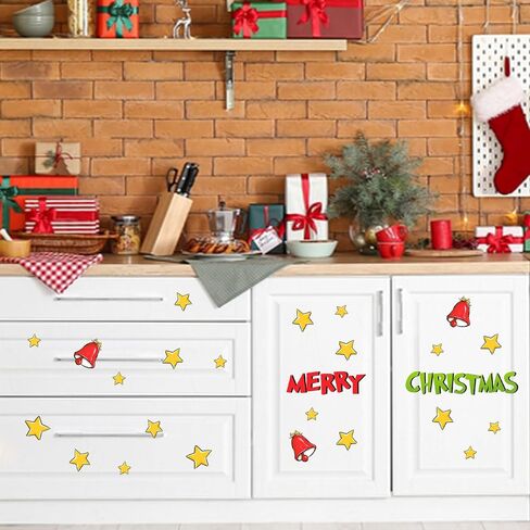 ملصقات جدارية على شكل شخصيات كرتونية من Mfault Merry Christmas، إكليل شجرة عيد الميلاد الوردي، ديكورات أقصى للكلاب، فن غرفة النوم، جرس جلجل النجمة للعام الجديد 2025 ديكور المنزل والمطبخ، هدايا العطلات in Saudi Arabia