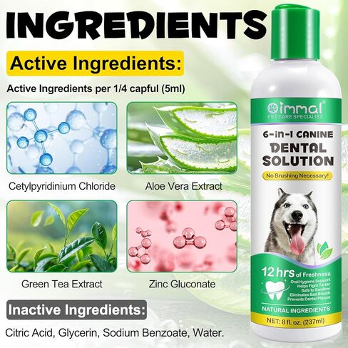 Oral Care Spray for Dogs, Pet Breath Dental Care Spray with Natural Ingredients, Dog Breath Freshener for Bad Breath, Plaque and Tartar, Pet Health Supplies Teeth Treatment Spray - 5.1 Fl Oz / 150ml in Kuwait