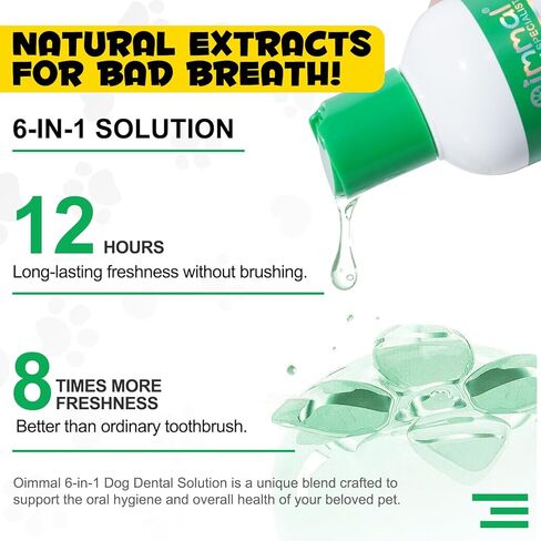 Oral Care Spray for Dogs, Pet Breath Dental Care Spray with Natural Ingredients, Dog Breath Freshener for Bad Breath, Plaque and Tartar, Pet Health Supplies Teeth Treatment Spray - 5.1 Fl Oz / 150ml in Kuwait