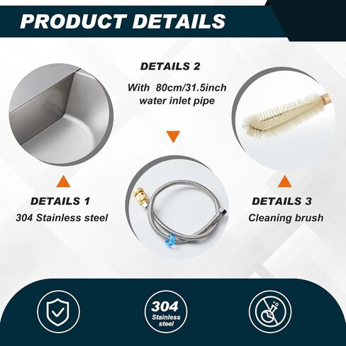 Blulu 19.88 x 11.02 x 3.54 Inch Automatic Water Bowl Dispenser with Float Valve Stainless Steel Waterer Self Filling Water Trough for Dog Horse Farm Animal with Water Hose Brass Connector Tape Brush in Saudi Arabia