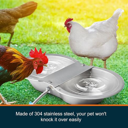 Blulu 19.88 x 11.02 x 3.54 Inch Automatic Water Bowl Dispenser with Float Valve Stainless Steel Waterer Self Filling Water Trough for Dog Horse Farm Animal with Water Hose Brass Connector Tape Brush in Saudi Arabia