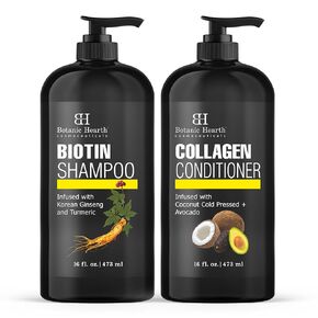 Botanic Hearth Tea Tree Shampoo and Conditioner Set with Vegan Collagen & 100% Pure Tea Tree Oil, for Itchy and Dry Scalp, Sulfate Free, Paraben Free - Men and Women - 16 fl oz each