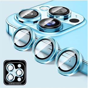 Kucheed Camera Lens Protector for iPhone 16 Pro/iPhone 16 Pro Max, Tempered Glass Camera Cover Screen Protector, Automatic Alignment Metal Individual Rings, HD Anti Scratch Phone Accessories