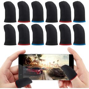 30PCS Gaming Finger Sleeves, Fiber Gaming Finger Sleeves Sweatproof Anti-Slip Gaming Finger Cover Breathable Thumb Gloves, Finger Gloves for Gaming Compatible with All Touchscreen Devices