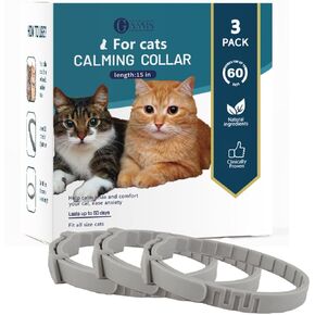 Calming Collar for Cats 3 Pack Efficient Relieve Anxiety Stress - 60 Days Long Lasting Cat Pheromone Collar and Cat Calming Collar for Anxiety GAAMS