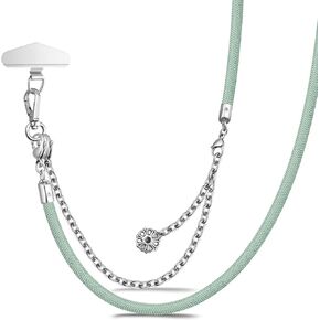 ROCONTRIP 2 in 1 Cell Phone Lanyard Crossbody Phone Chain and Phone Wrist Strap Set Adjustable iPhone Lanyard Chain Fit iPhone 16 with Metal Phone Tether Tab Detachable Phone Wristlet and Neck Strap