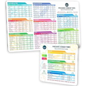 Instant Pot Cheat Sheet Magnet Set - Pressure Cooker Accessories Cook Times - Instapot Accessories - Instant Pot Accessories Quick Reference Guide Magnets - White