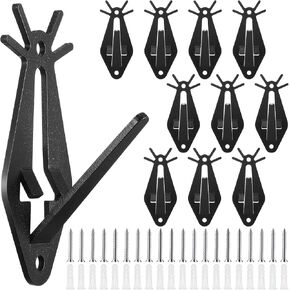 10 Pcs European Mount Skull Hanger Deer Skull Hangers Deer Mount Hanger with Easy Installation Kits for Wall Display Hanging Mounting Deer Pronghorn Bear Head, Antler Style