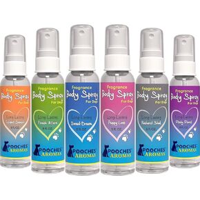 Pooches Aromas Dog Perfume Spray Long Lasting | Grooming Dog Cologne Spray | Deodorizing & Refreshing Pet Deodorant for Dogs, Adult Canines and Puppies | Scent to Refresh the Skin | Pack of 6