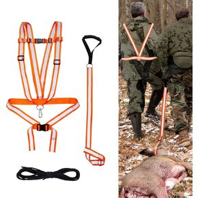 Double Shoulder Deer Drag Strap, Reflective Deer Dragging Rope Double Shoulder Strap Design Deer Pulling Harness Hand Pull Or Back Pull Deer Hunting Accessories Practical Tools