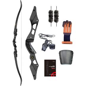 Sanlida Hermit 10 ILF Hunting Recurve Bow Kit for Adults 60"-62" 30-55Lbs Archery Recurve Bow, CNC ILF Riser, Carbon & Graphite Foam Core ILF Limbs, RH Only, Limited Life-time Warranty