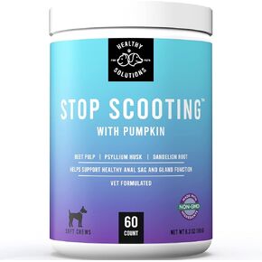 Dog Fiber Soft Chews Supplement - Stop Scooting Digestive Formula Enhanced with Pumpkin, Psyllium Husk, & Beet Pulp - Supports Dogs Healthy Anal Gland, Stool & Constipation - Made in USA, 120 ct in Kuwait