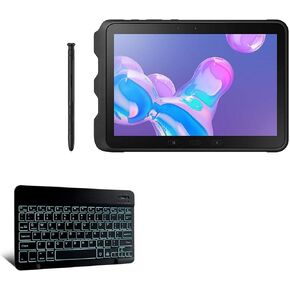 BoxWave Keyboard Compatible with Samsung Galaxy Tab Active4 Pro - SlimKeys Bluetooth Keyboard - with Backlight, Portable Keyboard w/Convenient Back Light - Jet Black