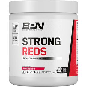BARE PERFORMANCE NUTRITION, BPN Strong Reds Superfood Powder, Strawberry, 30 Servings