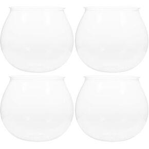 4 Pcs Plastic Fish Bowls Ivy Bowl Clear Goldfish Bowl Globe Flower Vase Terrarium Planter Holder for Candy Carnival Games Centerpieces Party