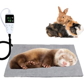 HAICHEN TEC Small Animal Heating Pad Electric Pet Heated Mat Auto Temperature Control Winter Warm Blanket for Rabbits Ferret Chinchilla Guinea Pigs Puppy Kitten New Born Pet (19.7" x 13.8")