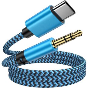 Samsung USB C to 3.5mm Audio Aux Jack Cable,3FT Type C to Headphone Audio Adapter Hi-Fi Car Stereo Braided Aux Cord for Samsung Galaxy A16/A15/A54/A55/S24 Ultra/S23/S22/S21/S20/iPhone 16/15/Pixel 9/8